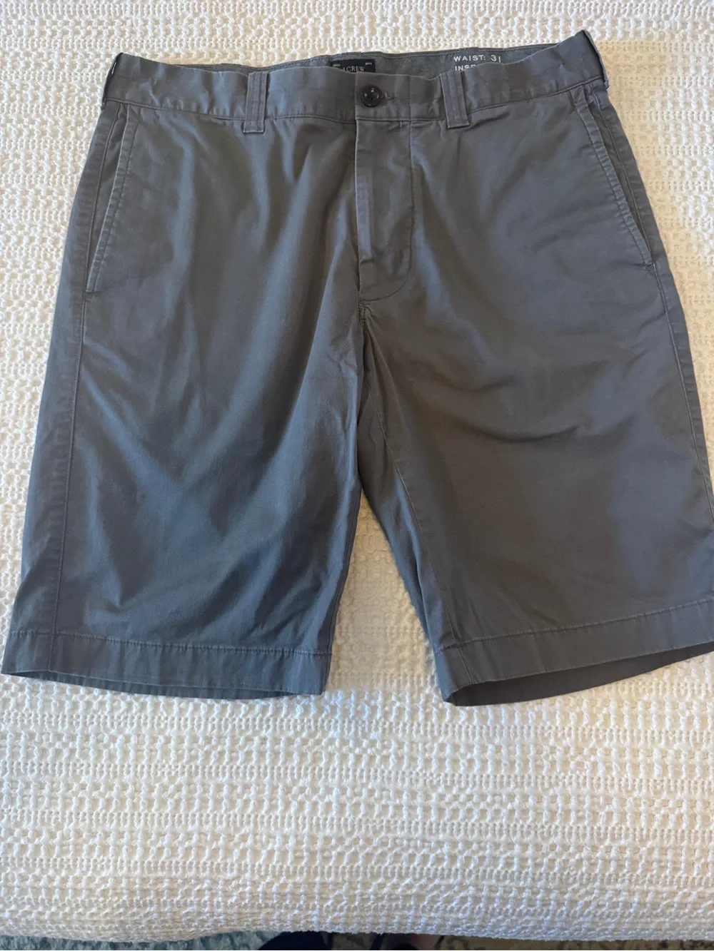 J.Crew Stretch Chino Shorts Men’s 31 Slate Gray Cotton Blend 10.5” Inseam